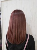 イメチェン/レッドブラウン/フルバング/似合わせカット/愛甲石田