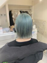 ネオリーブカフ 鶴ヶ峰店(Neolive caff)&nbsp;ハイトーンカラー　ダブルカラー　アイスミントグリーン