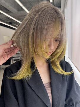 リノート バイ エゴル 太田川(Linoet by ENGOL) ミルクティーベージュ/デザインカラー/ハイトーンカラー