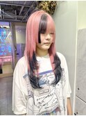【ペールピンク×ブラックデザイン×韓国レイヤー】