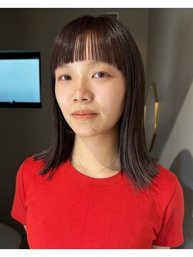 メゾンシアー(Maison Sheer) ラウンドバング/オレンジブラウン