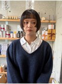 オン眉ぱっつんボブショート オン眉 マッシュボブ