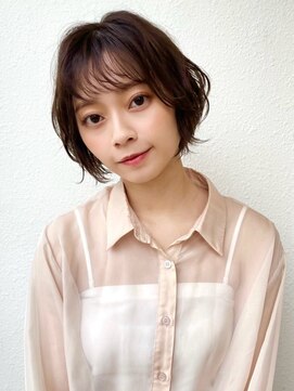 カバーヘア ブリス 上尾西口店(COVER HAIR bliss) 似合わせカット/ショートボブ/ココアブラウン/ゆるウェーブp上尾