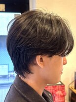 オーシャントーキョー(OCEAN TOKYO) 韓国マッシュフェザーパーマニュアンスパーマセンターパート黒髪