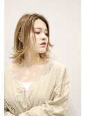 小顔に見せる大人ミディ☆アッシュベージュ【Linona】