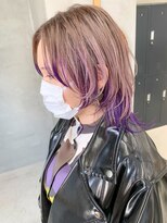 テトヘアー(teto hair) ウルフカット、毛先カラー、パープル、ラベンダー