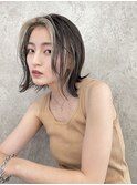 前髪インナーカラーフェイスフレーミングミルクティーベージュ