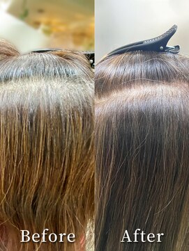 アルファ インタラクティブ エム フラワー(ALUFA interactive.M Flower) 30代40代脱白髪染めベージュ艶感ストレート透明感ナチュラル