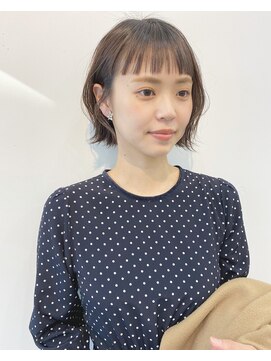 エマ 谷山店(EMMA) 切りっぱなしボブ ベージュカラー パッツン