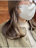 セミロングブリーチイヤリングカラー　柔らかベージュ　SERA