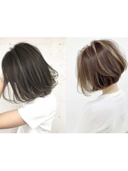 [鳳/学割]カット+カラー(リタッチ)+Tr\4950/全体カラー\4950白髪もこだわりのデザイン性を―。