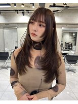 サイン 表参道(SIGN)&nbsp;韓国ヘアグレージュカラーブリーチ無し髪質改善イヤリングカラー