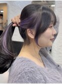 ”インナーカラー×ポニーテール