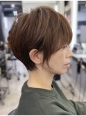 静岡ショートカット白髪染め切りっぱなしボブ大人ショートボブ