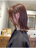 こなれミディオレンジベージュブリーチ無しダブルカラー吉祥寺