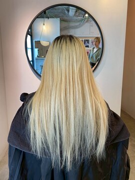 ルーム(Loom.) デザインカラーコントラストハイライト切りっぱなしカット