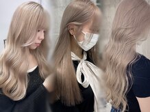 【*ハイトーンと集中ケアでハイトーンができる*】ダブルカラー(ケアブリーチ)+ケアカラー_￥15400  [韓国風]