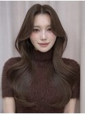 韓国ヘア レイヤーカット &nbsp;チョコブラウンカラー