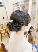 編み込みミディアムアレンジ【ヘアアレンジ　立川/立川南/国立】