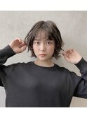 無造作ミニウルフ風レイヤーゆるパーマ
