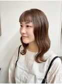 【BelleCoupes】オン眉バング オリーブベージュ 波巻き 