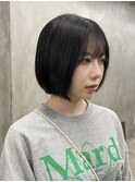 大人ボブ大人ショートボブ切りっぱなしボブ前髪あり前下がりボブ
