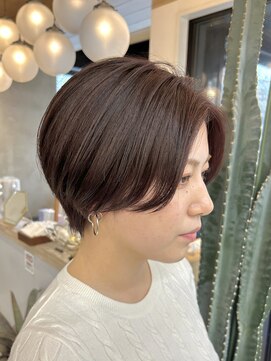 ロンドアジュール 横浜(Lond azur) ★白Tに合う！首元すっきり！ハンサムショート！ピンクブラウン