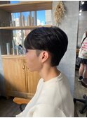 ニュアンスパーマ韓国マッシュアッシュブラックショート