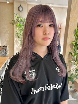 カナン(CANAAN) 姫カットレイヤー　ラベンダーカラー　ハイトーン　ブリーチ