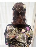 卒業式　着付け　袴着付け　ヘアセット