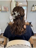 ミディアム×ふわふわハーフアップ