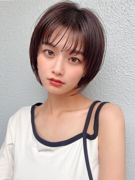 ラルユー 金山(LallYou) グレージュショートボブ30代40代50代ひし形シルエット