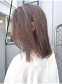 渋谷ピンクベージュカラーペールピンクカラー顔周りレイヤー30代