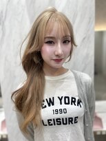 ロンド レア 天神大名店(Lond Le’a)&nbsp;ホワイトブロンド/外ハネボブ/美髪/ワイドバング/ブルーブラック