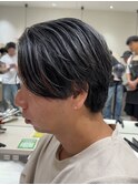 50代40代白髪ぼかしシルバーメッシュバレイヤージュ