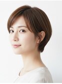 【30代40代50代】丸みが綺麗なひし形ショートボブ