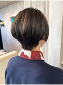 福山美容室Caaryくびれショート艶髪ショコラベージュ20代30代