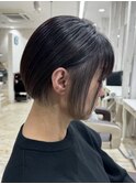 宇都宮ショートボブ顔周りカット白髪ぼかしハイライト白髪染め