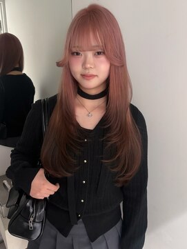 キオク(KIOX) ピンクベージュ/レイヤーカット/ハイトーン/ワンカラー/名古屋