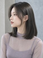 モト 船橋(moto)&nbsp;韓国アイドル風ミディアムロブ顔周り艶髪オリーブブラック船橋