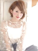 愛されゆるふわショート小顔ペールベージュ似合わせワンカール