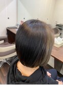 髪質改善×オリーブブラウンナチュラルストレートボブ30代40代