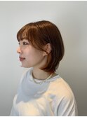 韓国レイヤーボブ、サニーオレンジ、くびれヘア*