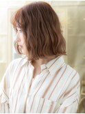 ■ミルクティーピンクくせ毛風ボブパーマ512★戸頭20代30代40代