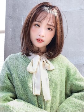 ユートラクト 守口竜田通り店(U-tract) チョコレートブラウン 大人可愛いボブ_20代30代40代