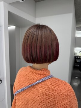 イロウ 山口どうもん店(IROW) 裾レッドブラウンカラー　髪質改善　ブリーチなしダブルカラー