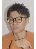 刈り上げセンターパートフェザーパーマサーフカールn