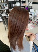 髪質改善/ストレートロング/オレンジブラウン