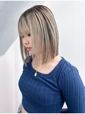 ミディアムボブ韓国ヘア外ハネボブおくれ毛_ba547921