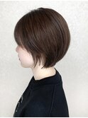 丸みショートボブ/イルミナカラー/ハホニコトリートメント